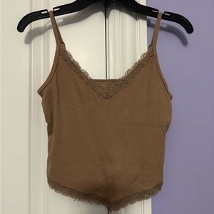 HOLLISTER🤎Brown Lace Tank Top